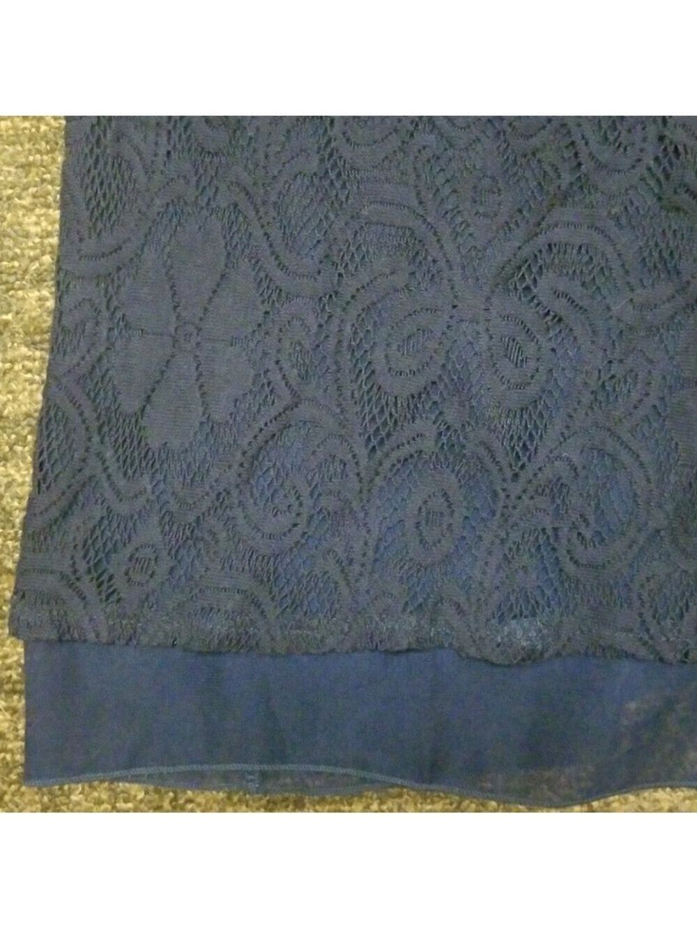 Navy Lace Racerback Tank - Picture 2 of 3